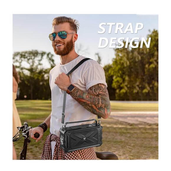 Portable Bluetooth Speaker w/Solar Charge, Wireless w/Outdoor Emerg. Flashlight - Picture 4 of 9